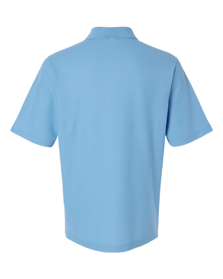 Rear View of Columbia Blue Men's Resolve CVC Performance Pique Polo - CE106