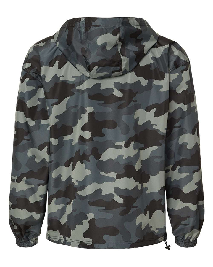 Rear View of Concrete Camo Packable Anorak Jacket - CO200