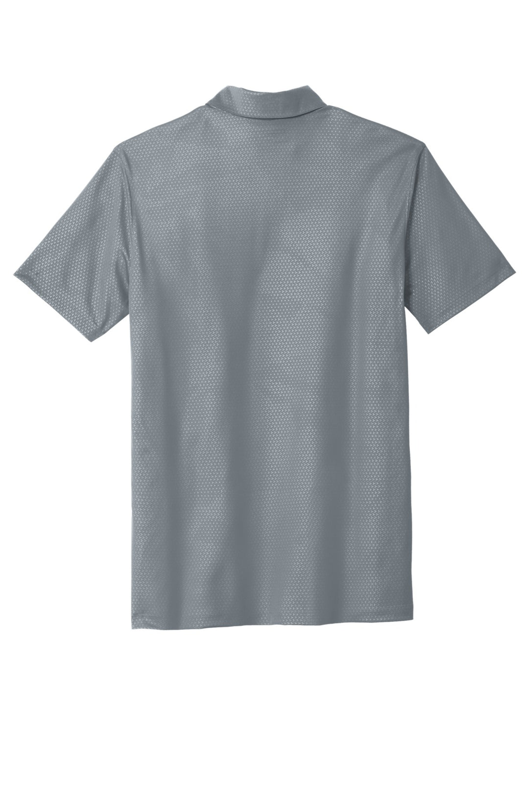 Rear View of Cool Grey Nike Dri-FIT Embossed Tri-Blade Polo. 838964