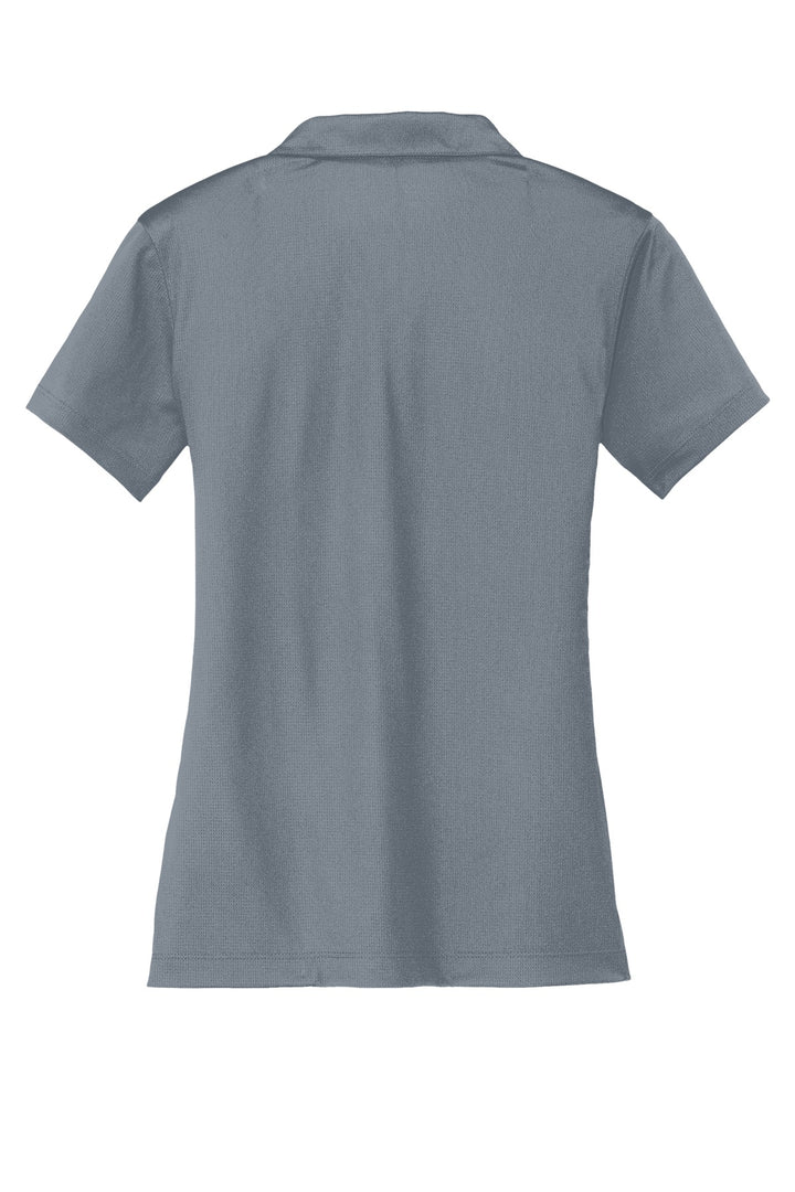 Rear View of Cool Grey Nike Women's Dri-FIT Vertical Mesh Polo. 637165