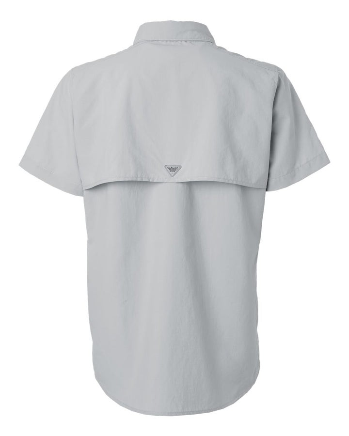 Rear View of Cool Grey Women's PFG Bahama™ Short Sleeve Shirt - 212473