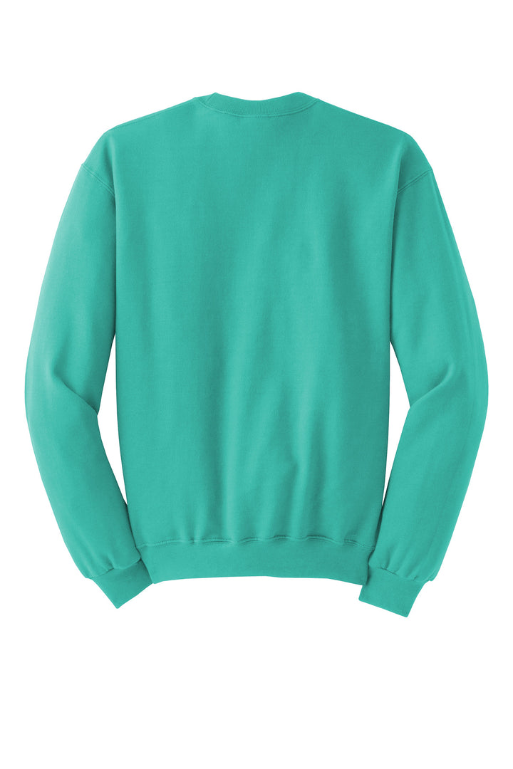 Rear View of CoolMint Jerzees - NuBlend Crewneck Sweatshirt. 562M