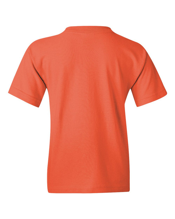 Rear View of Coral Silk Heavy Cotton™ Youth T-Shirt - 5000B