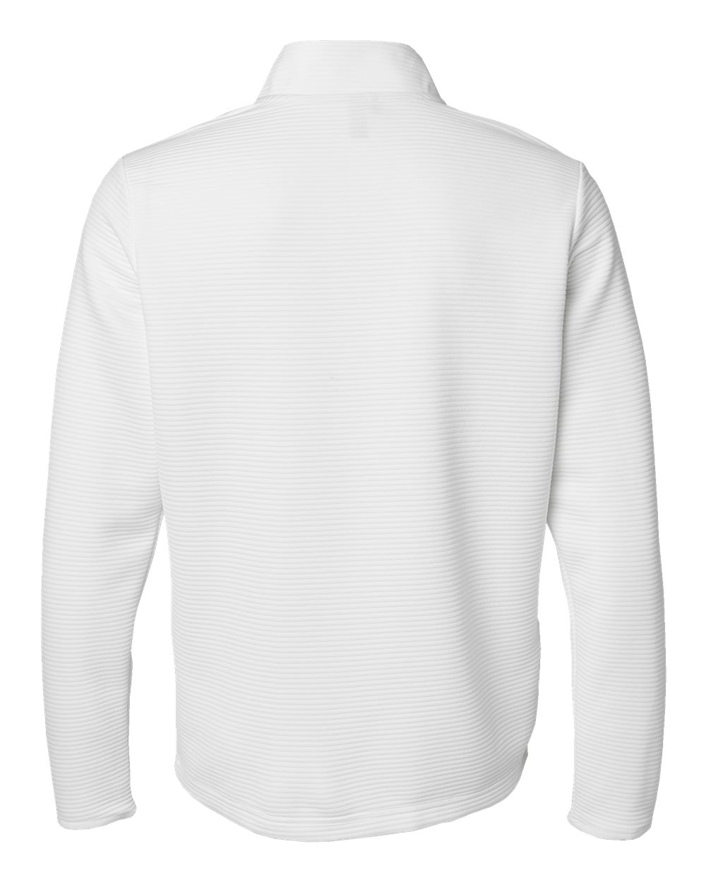 Rear View of Core White Spacer Quarter-Zip Pullover - A588