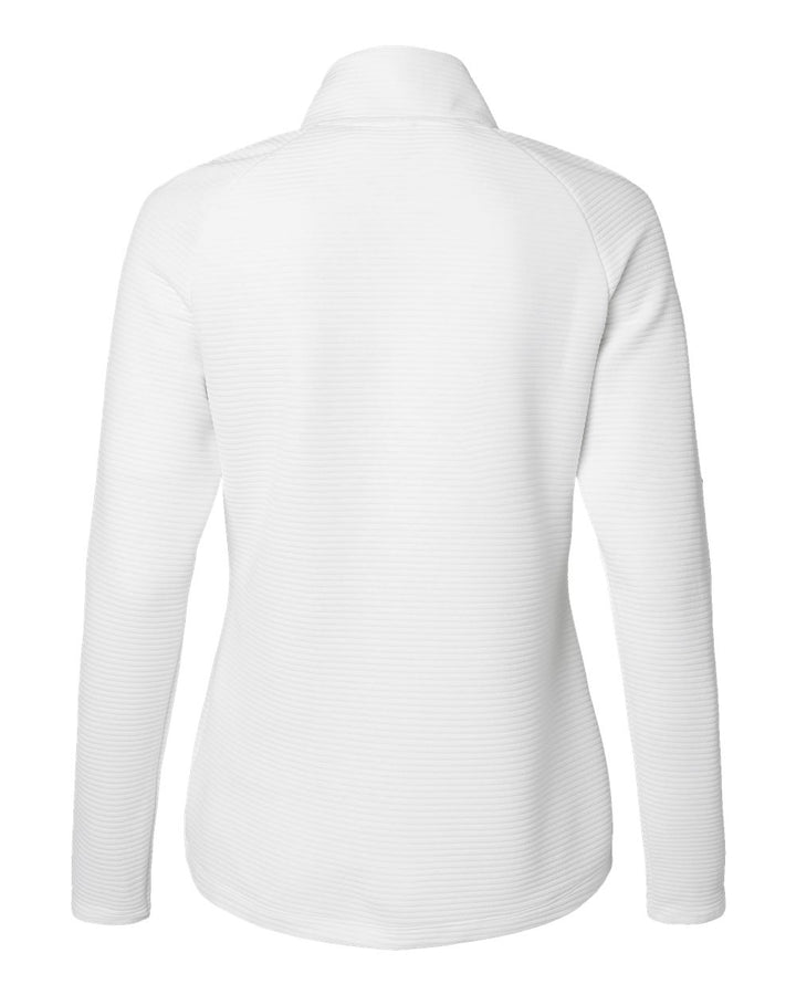 Rear View of Core White Women's Spacer Quarter-Zip Pullover - A589