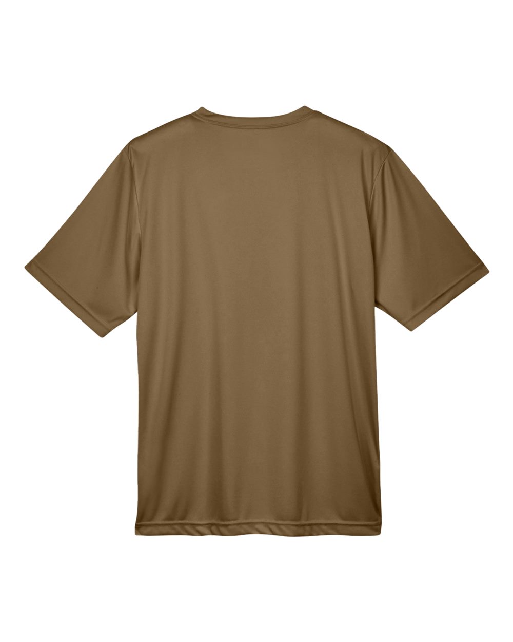 Rear View of Coyote Brown Men's Zone Performance T-Shirt - TT11