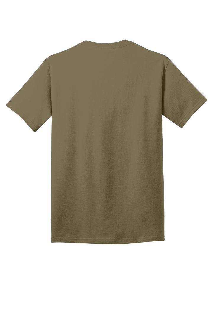 Rear View of Coyote Brown Port & Company - Core Cotton Tee. PC54