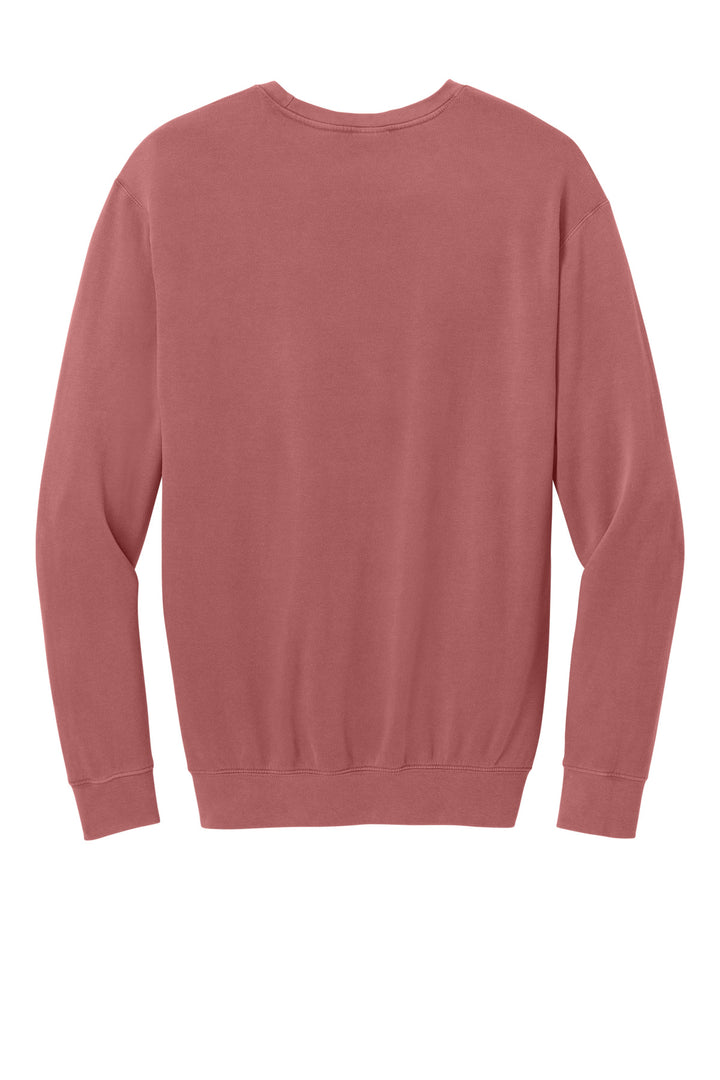 Rear View of Crimson Comfort Colors Lightweight Crewneck Sweatshirt 1466