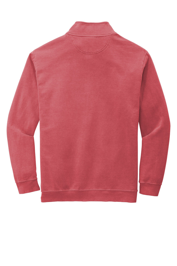 Rear View of Crimson COMFORT COLORS Ring Spun 1/4-Zip Sweatshirt. 1580