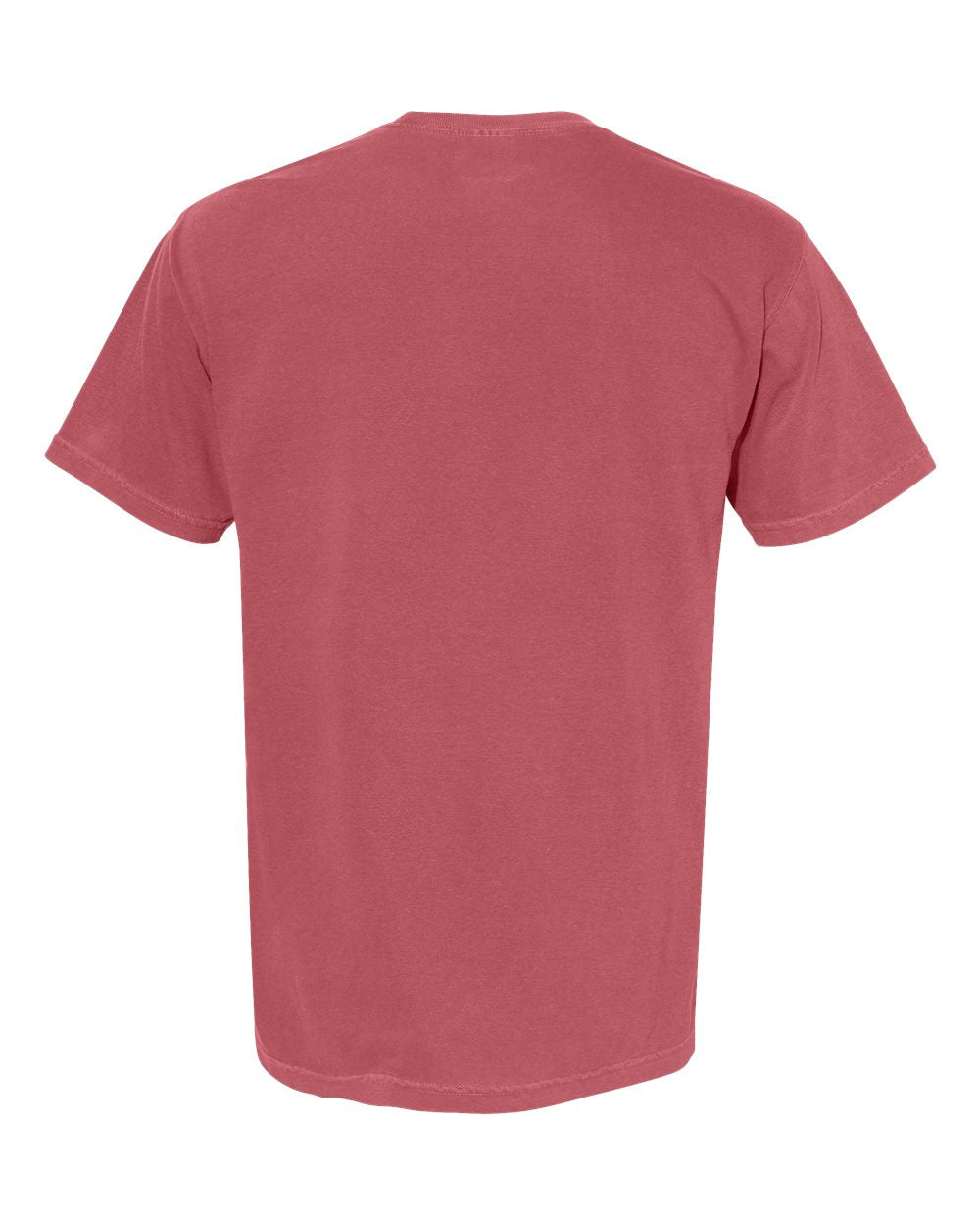 Rear View of Crimson Garment-Dyed Heavyweight Pocket T-Shirt - 6030