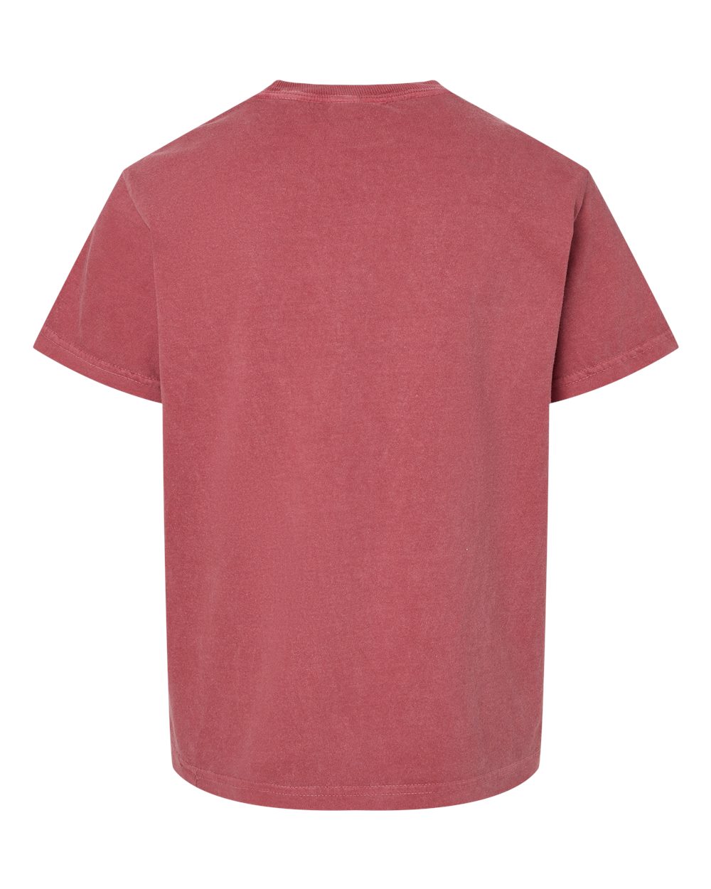 Rear View of Crimson Garment-Dyed Youth Heavyweight T-Shirt - 9018