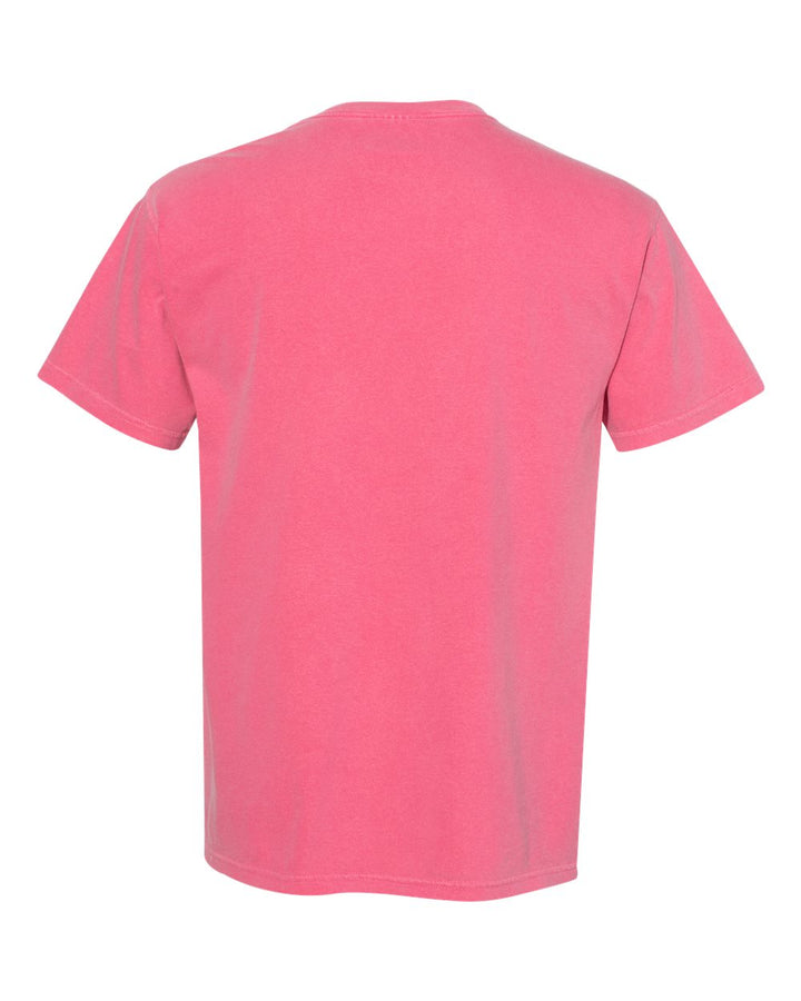 Rear View of Crunchberry Garment-Dyed Heavyweight Pocket T-Shirt - 6030