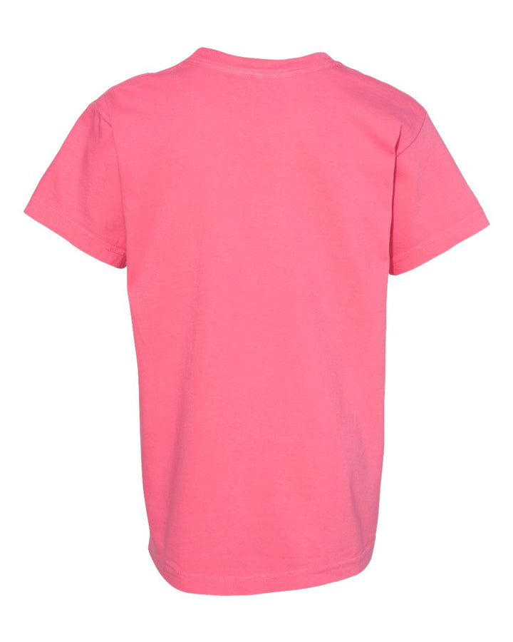 Rear View of Crunchberry Garment-Dyed Youth Heavyweight T-Shirt - 9018
