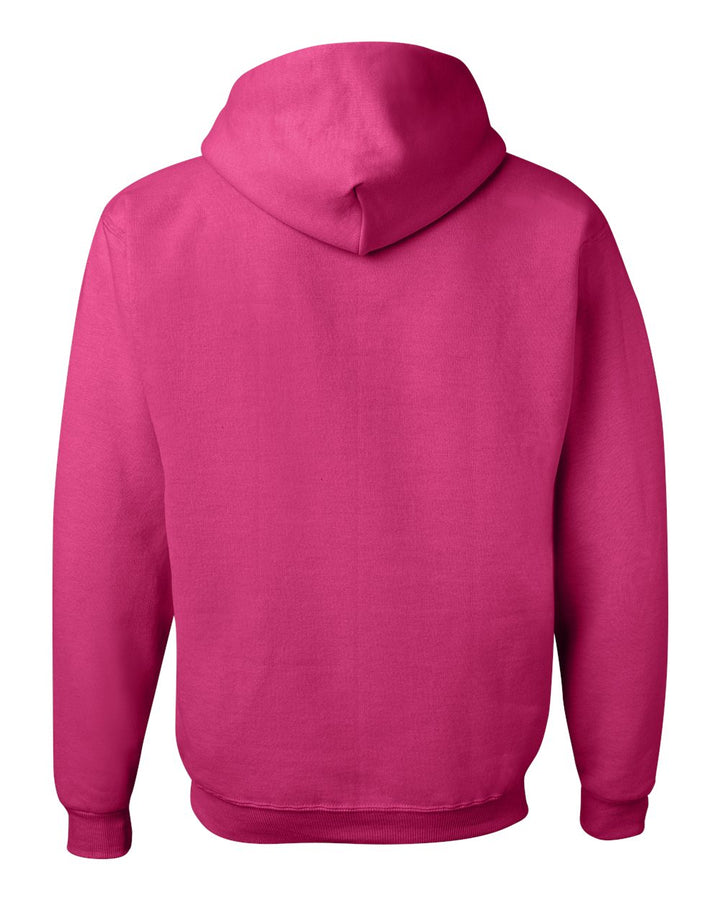 Rear View of Cyber Pink NuBlend® Hooded Sweatshirt - 996MR