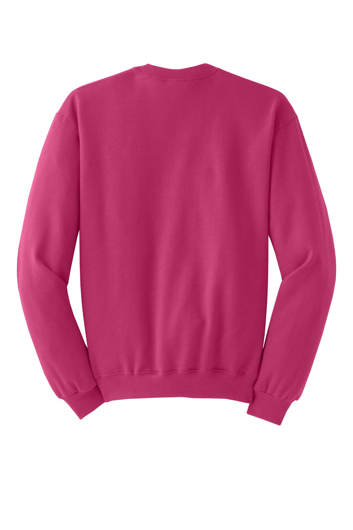 Rear View of CyberPink Jerzees - NuBlend Crewneck Sweatshirt. 562M