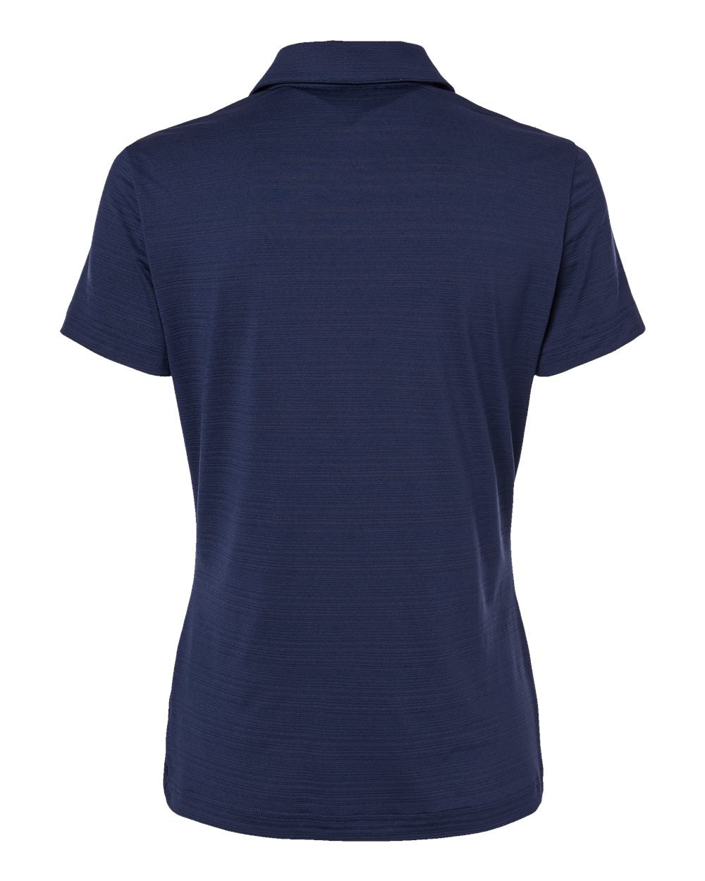Rear View of Dark Blue Women's Textured Stripe Polo - A707