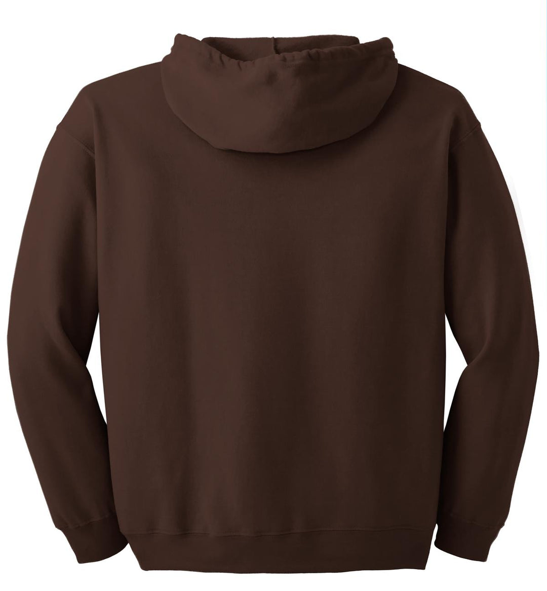 Rear View of Dark Chocolate Gildan - Heavy Blend Full-Zip Hooded Sweatshirt. 18600