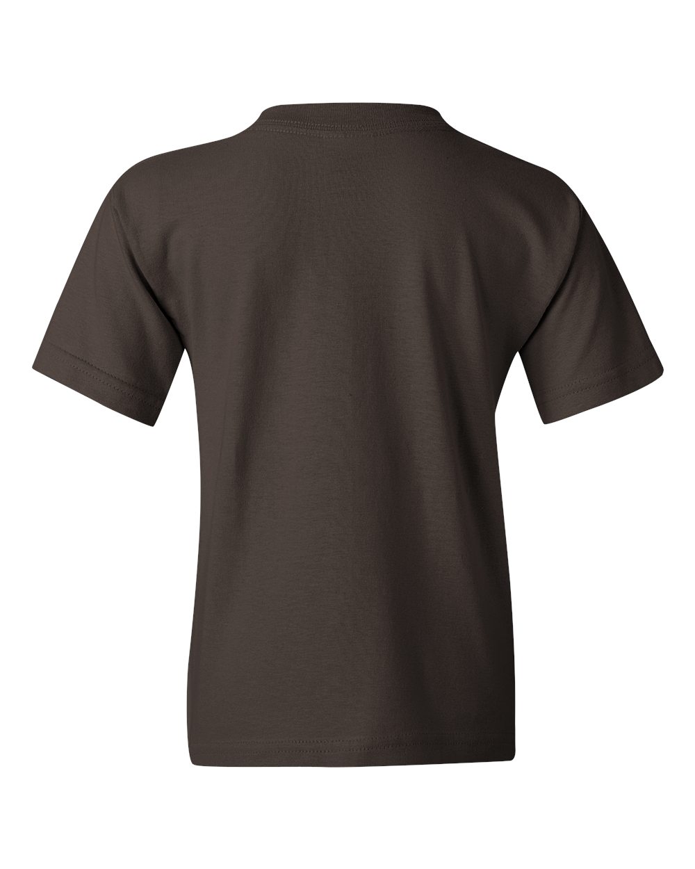 Rear View of Dark Chocolate Heavy Cotton™ Youth T-Shirt - 5000B