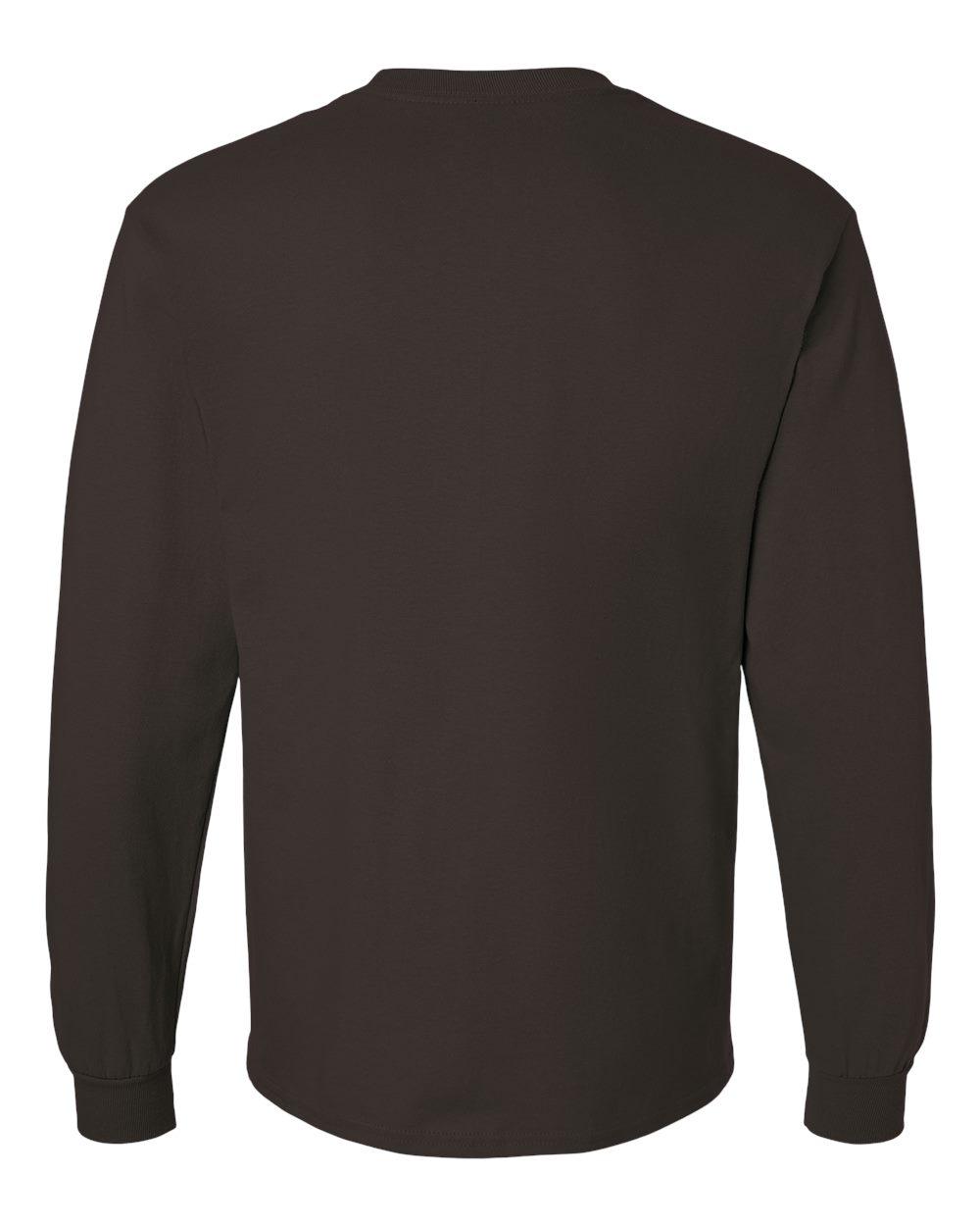 Rear View of Dark Chocolate Ultra Cotton® Long Sleeve T-Shirt - 2400