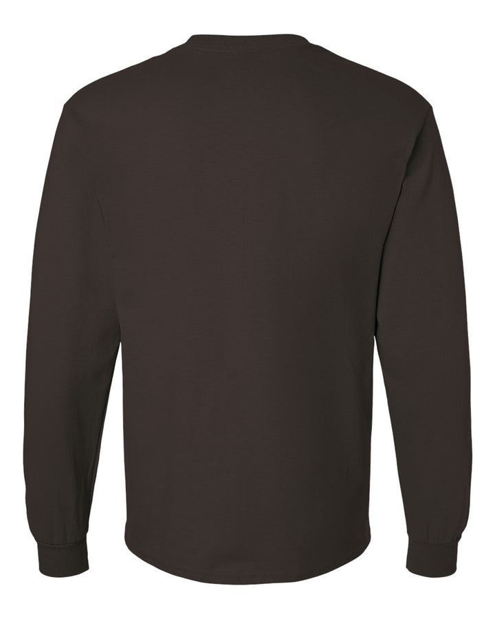Rear View of Dark Chocolate Ultra Cotton® Long Sleeve T-Shirt - 2400