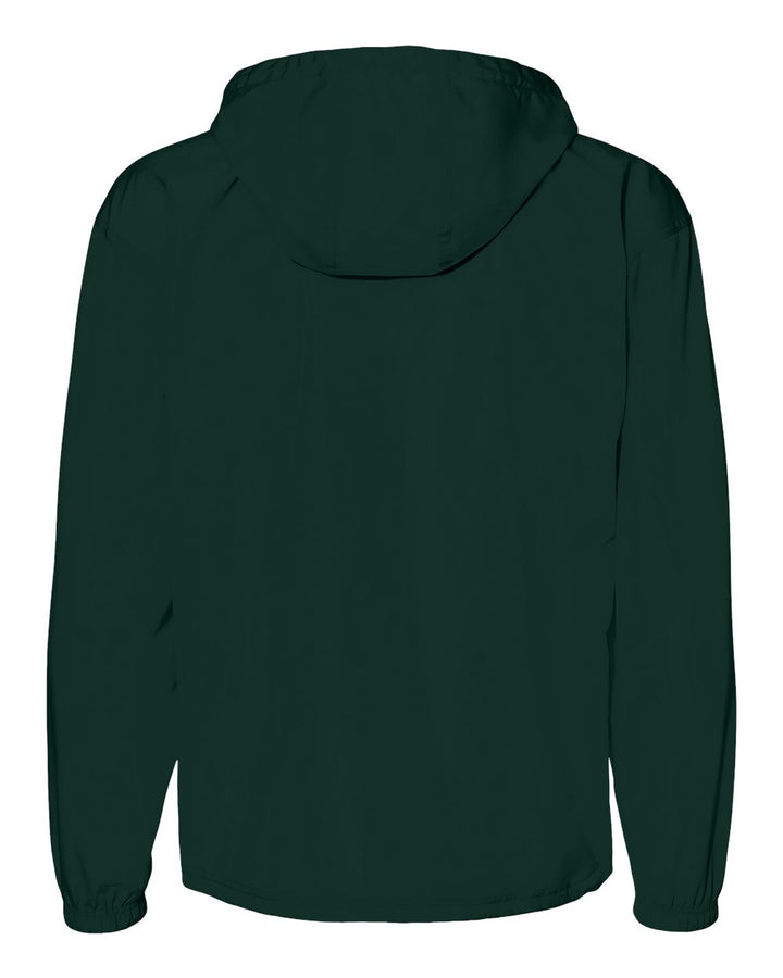 Rear View of Dark Green Packable Anorak Jacket - CO200