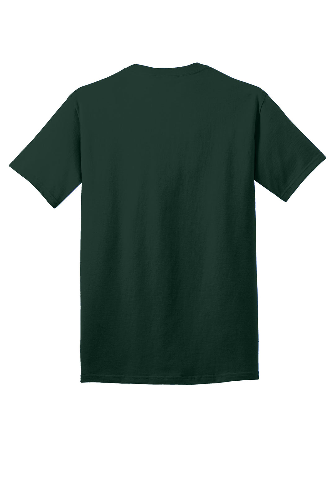Rear View of Dark Green Port & Company - Core Cotton Tee. PC54