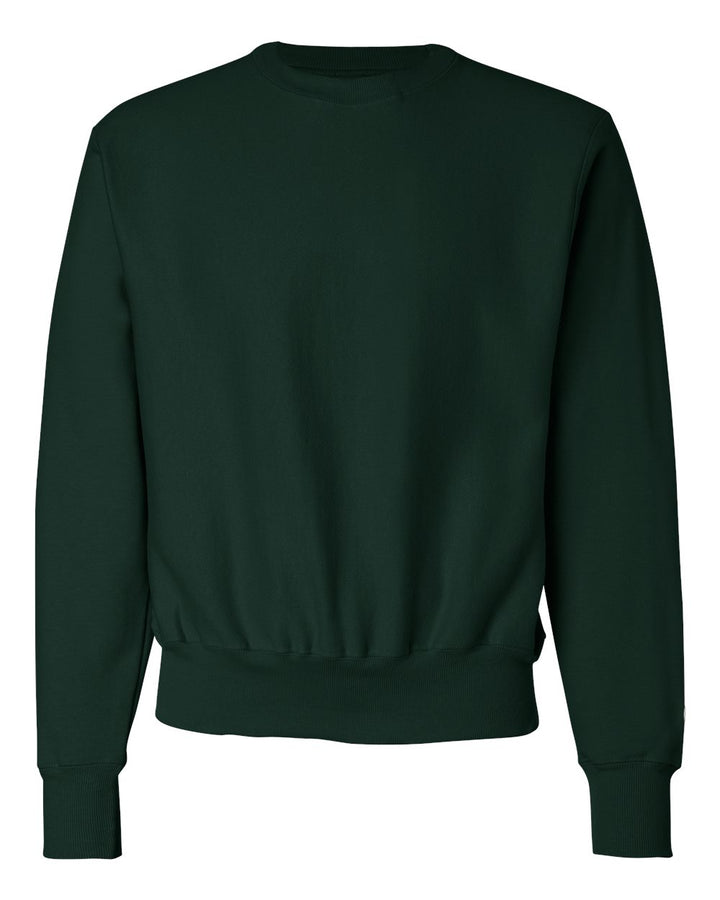 Rear View of Dark Green Reverse Weave® Crewneck Sweatshirt - S149