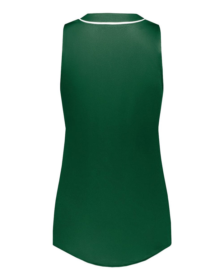 Rear View of Dark Green/ White Women's Cutter Jersey - 6913