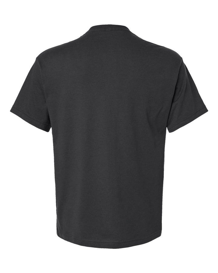 Rear View of Dark Grey 6 oz. Heavyweight Tee - 3010