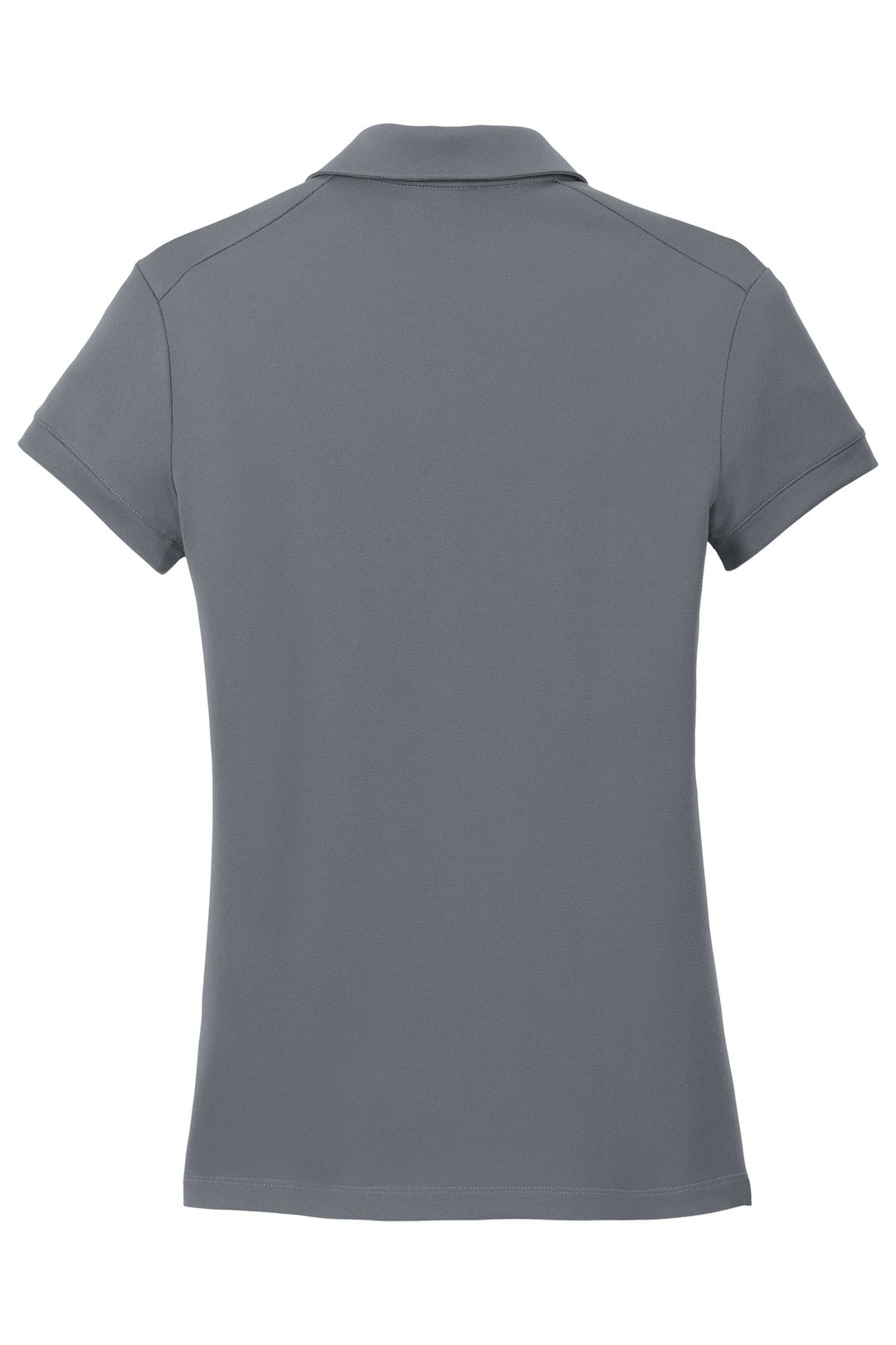 Rear View of Dark Grey Nike Women's Dri-FIT Solid Icon Pique Modern Fit Polo. 746100
