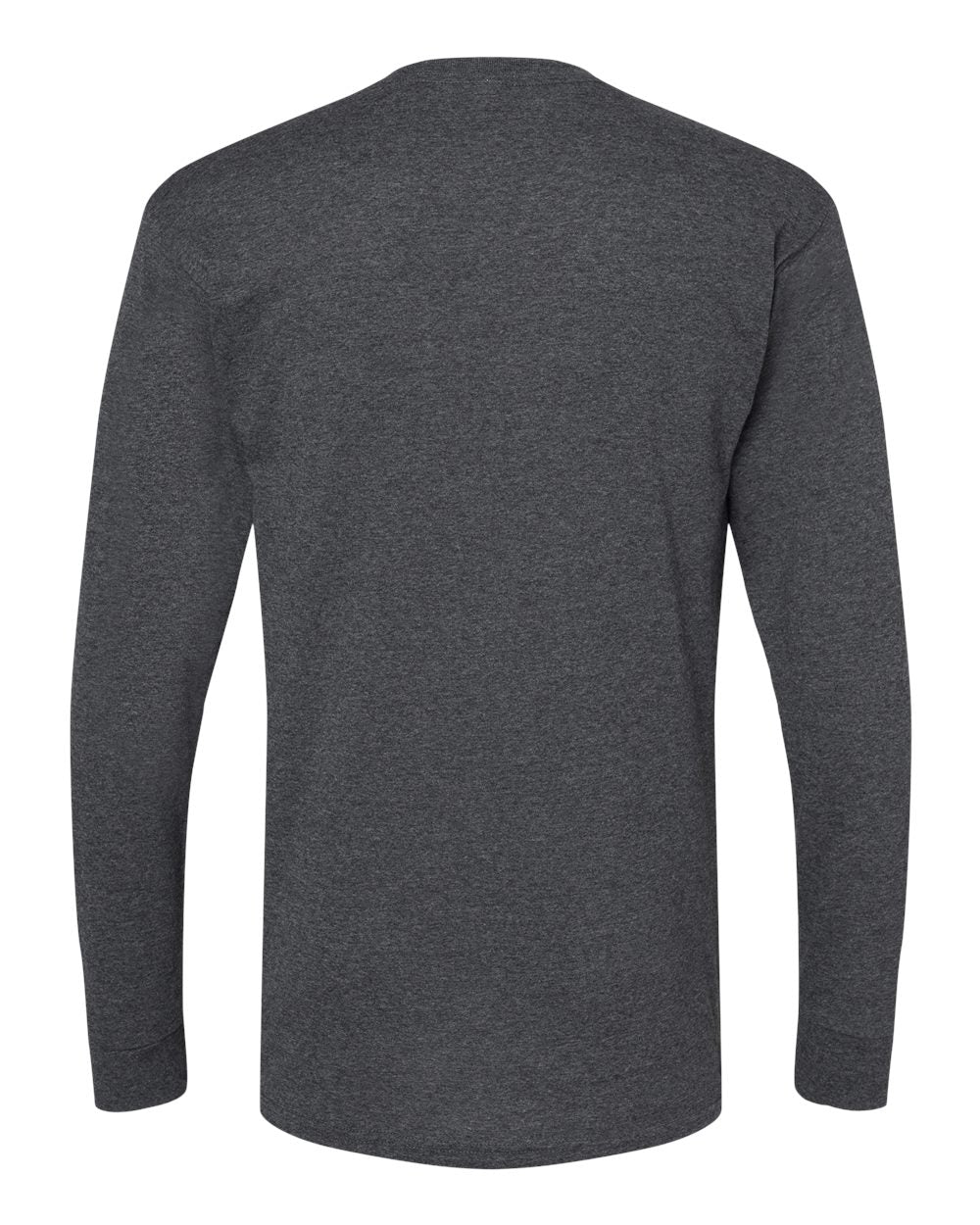 Rear View of Dark Heather Gold Soft Touch Long Sleeve T-Shirt - 4820