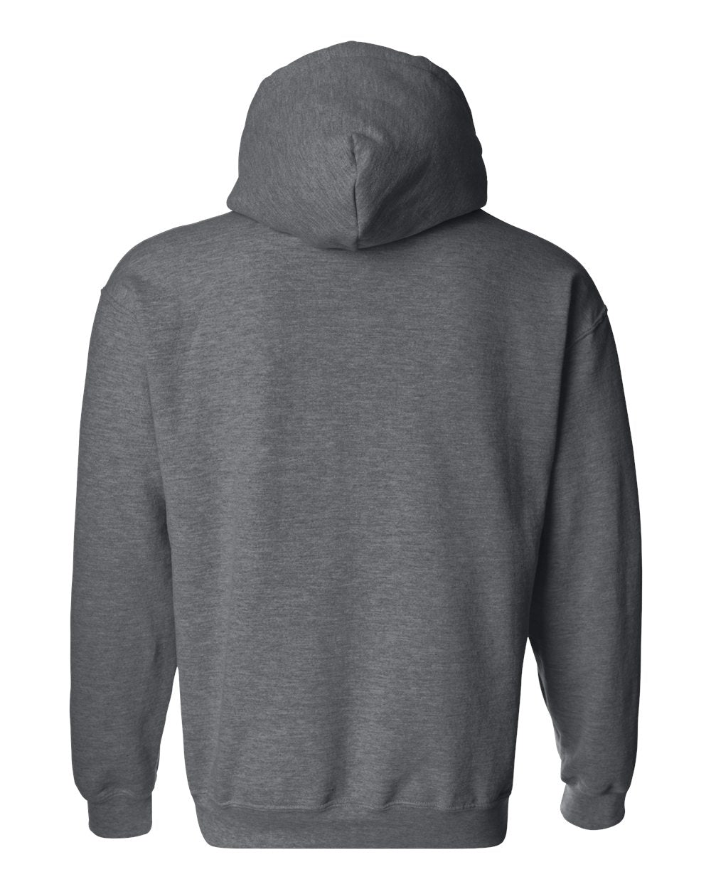 Rear View of Dark Heather Heavy Blend™ Hooded Sweatshirt - 18500