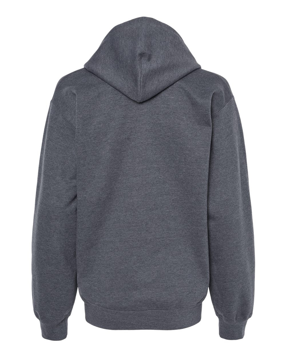 Rear View of Dark Heather Softstyle® Midweight Hooded Sweatshirt - SF500