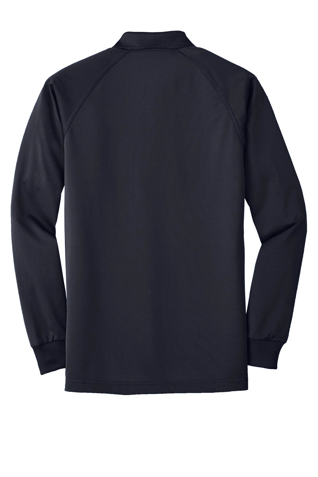 Rear View of Dark Navy CornerStone - Select Long Sleeve Snag-Proof Tactical Polo. CS410LS