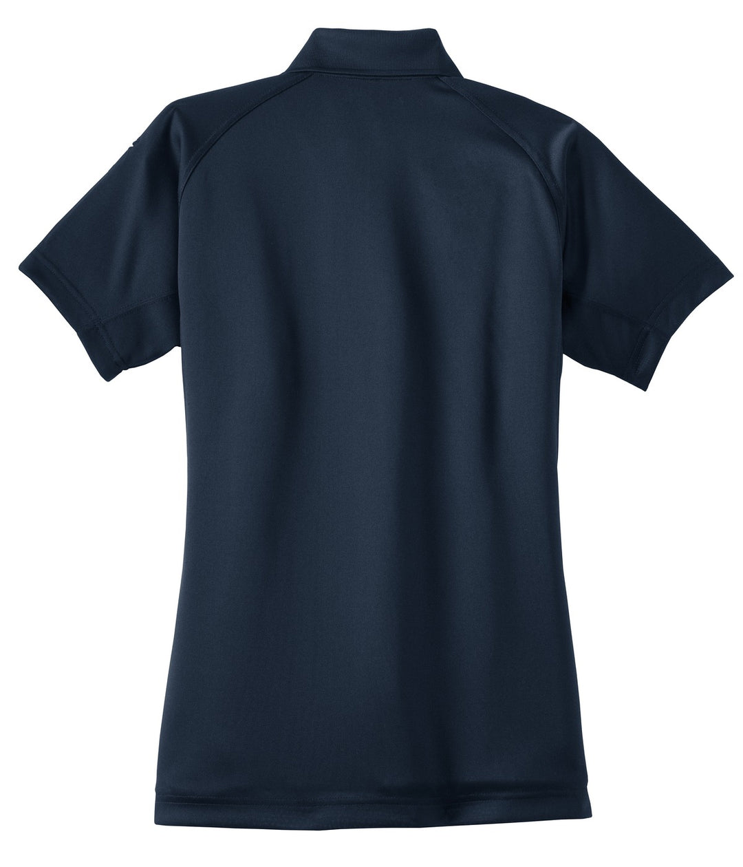 Rear View of Dark Navy CornerStone Women's Select Snag-Proof Tactical Polo. CS411