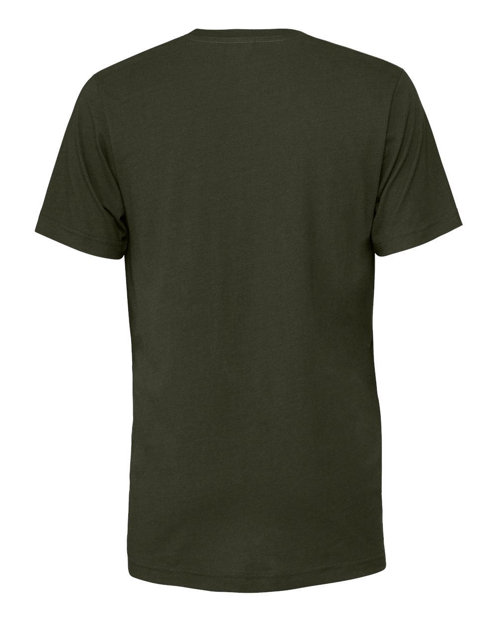 Rear View of Dark Olive Jersey Tee - 3001