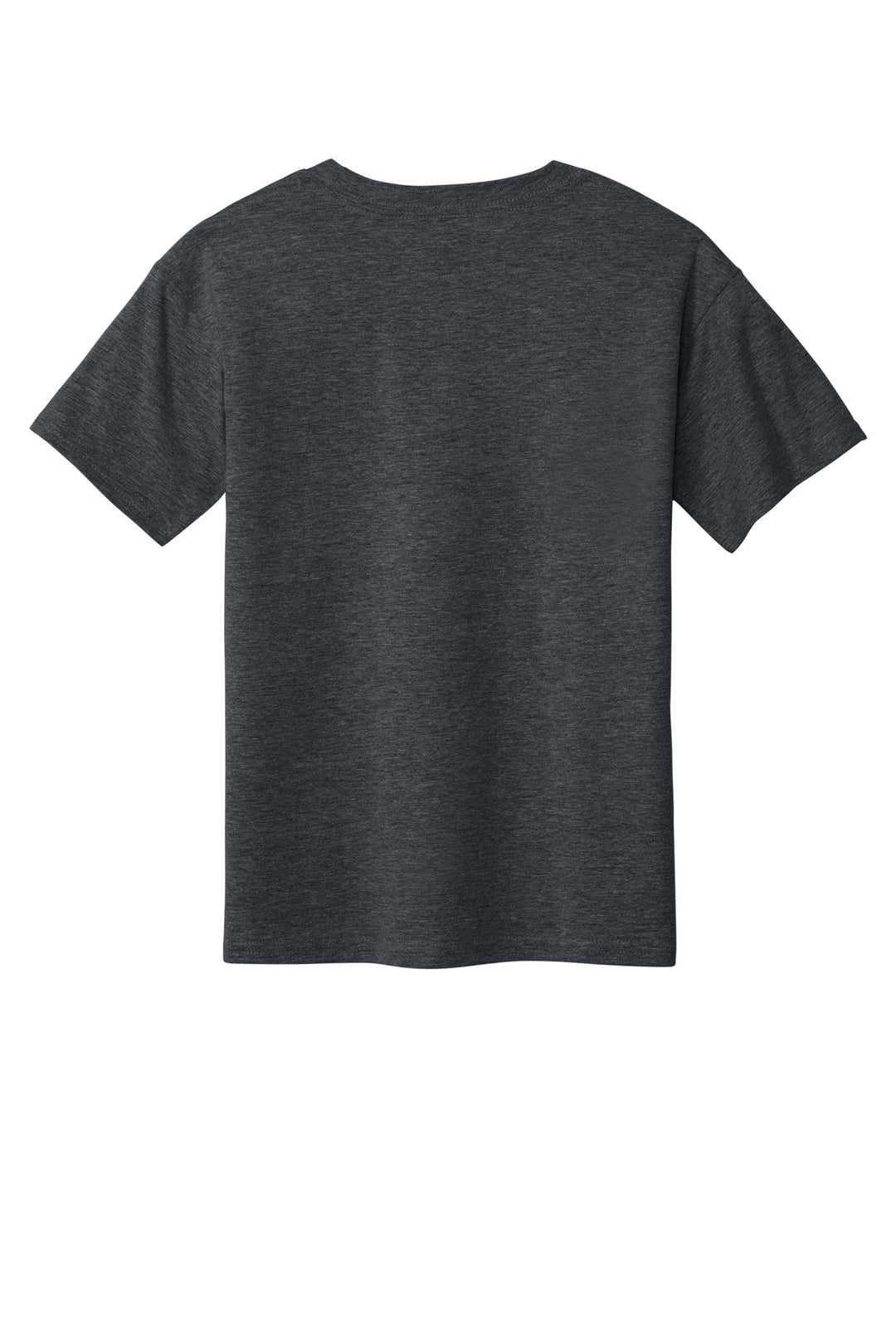 Rear View of DarkHthr Gildan Youth Softstyle T-Shirt 64000B