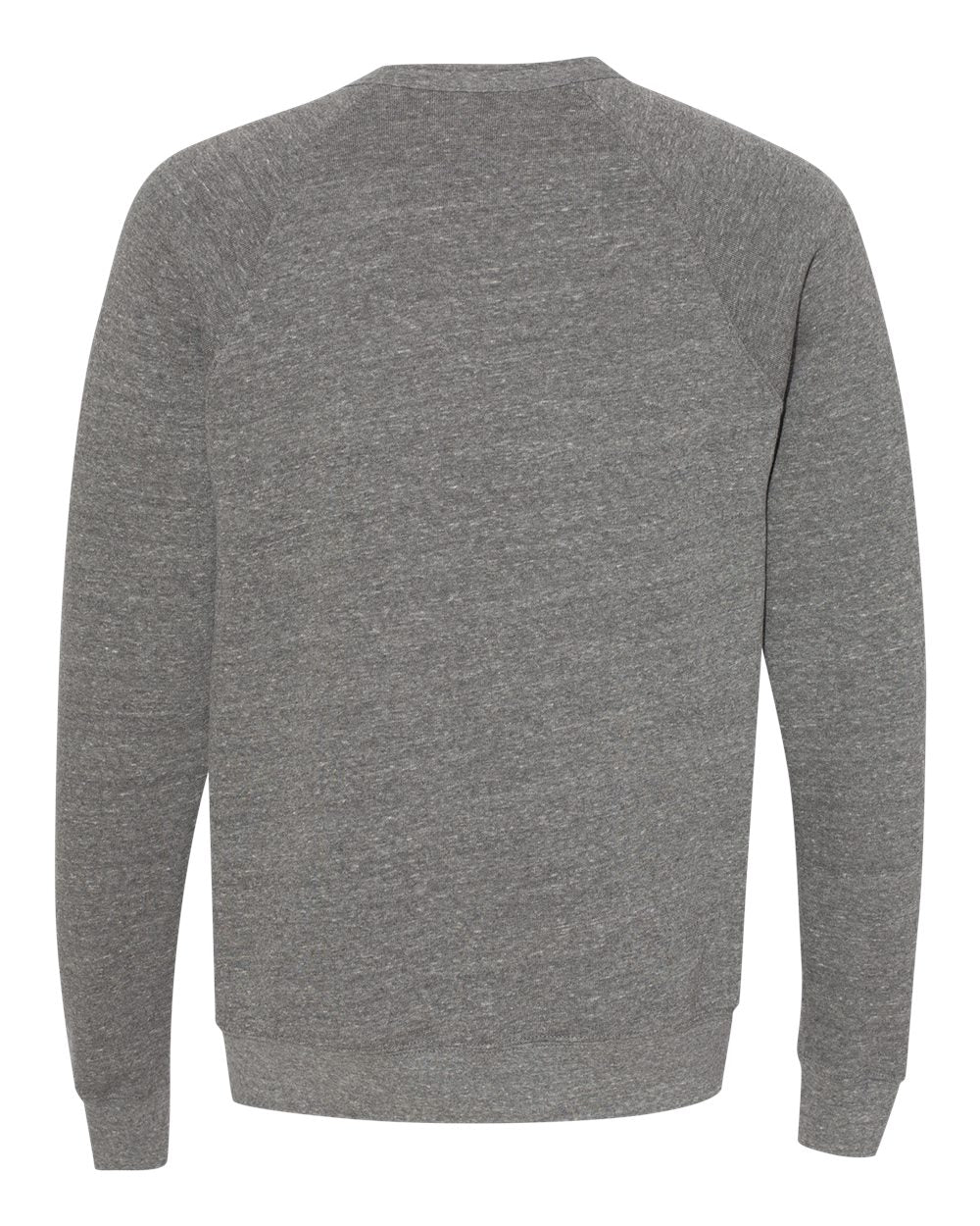 Rear View of Deep Heather Sponge Fleece Raglan Crewneck Sweatshirt - 3901
