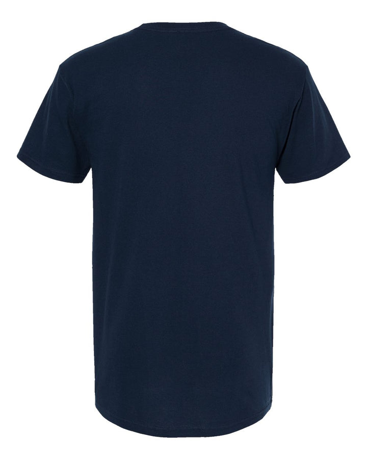 Rear View of Deep Navy Gold Soft Touch T-Shirt - 4800