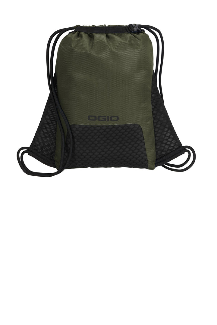 Rear View of Deep Olive OGIO Boundary Cinch Pack. 92000