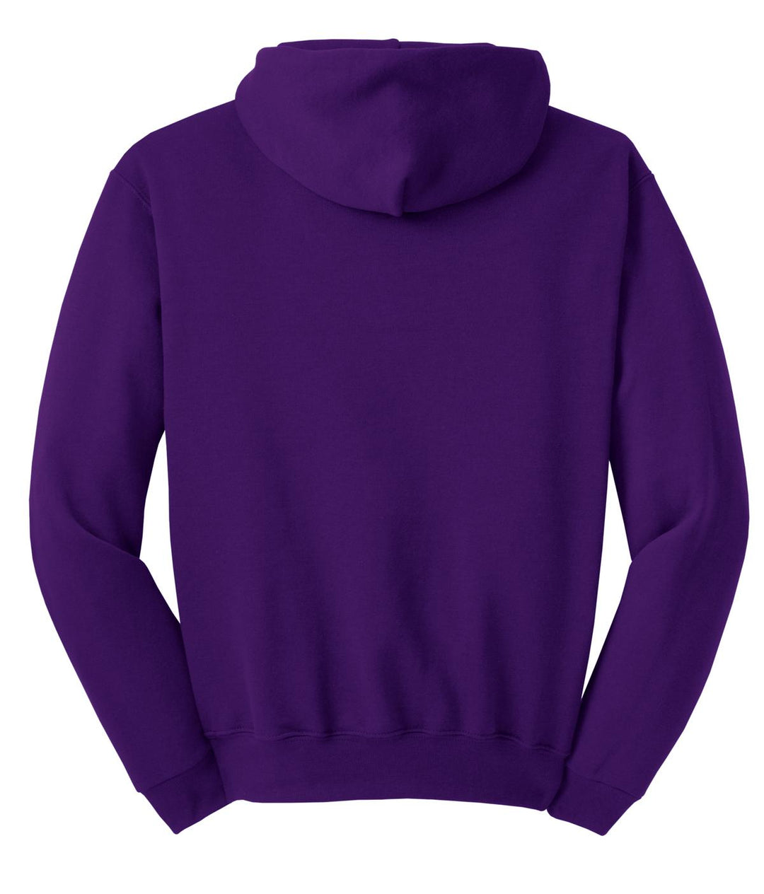 Rear View of Deep Purple Jerzees NuBlend Pullover Hooded Sweatshirt. 996M