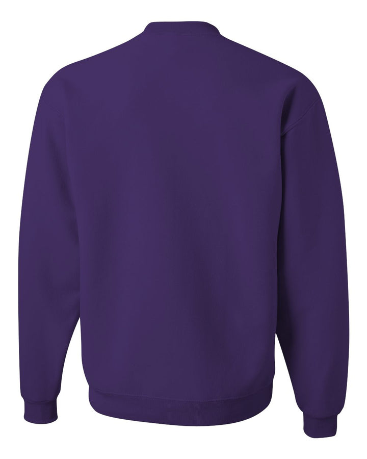 Rear View of Deep Purple NuBlend® Crewneck Sweatshirt - 562MR