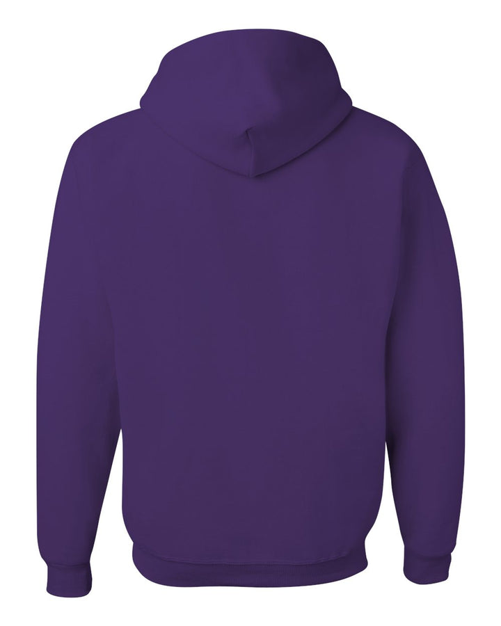 Rear View of Deep Purple NuBlend® Hooded Sweatshirt - 996MR