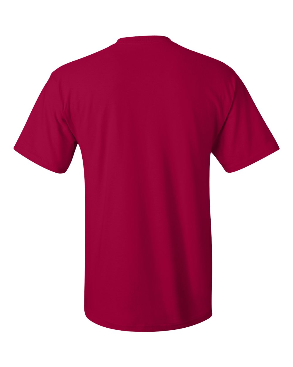 Rear View of Deep Red Authentic Pocket T-Shirt - 5590