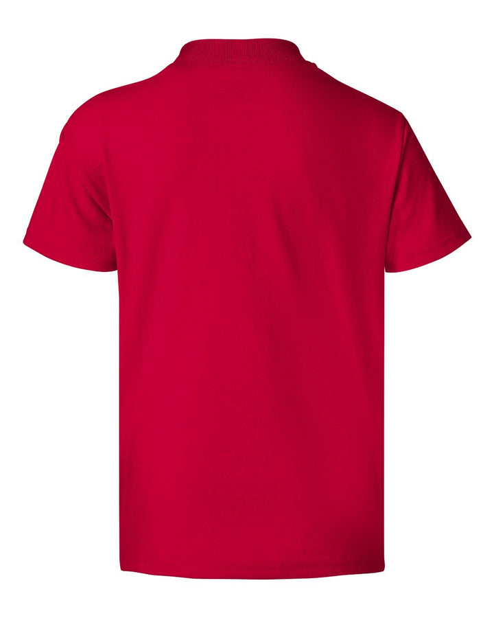 Rear View of Deep Red Ecosmart™ Youth T-Shirt - 5370
