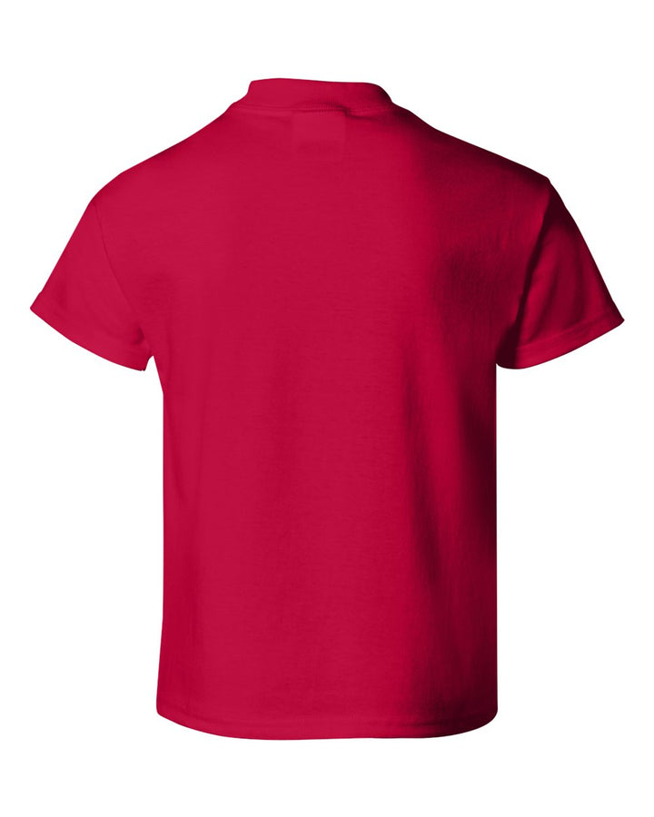 Rear View of Deep Red Essential-T Youth T-Shirt - 5480