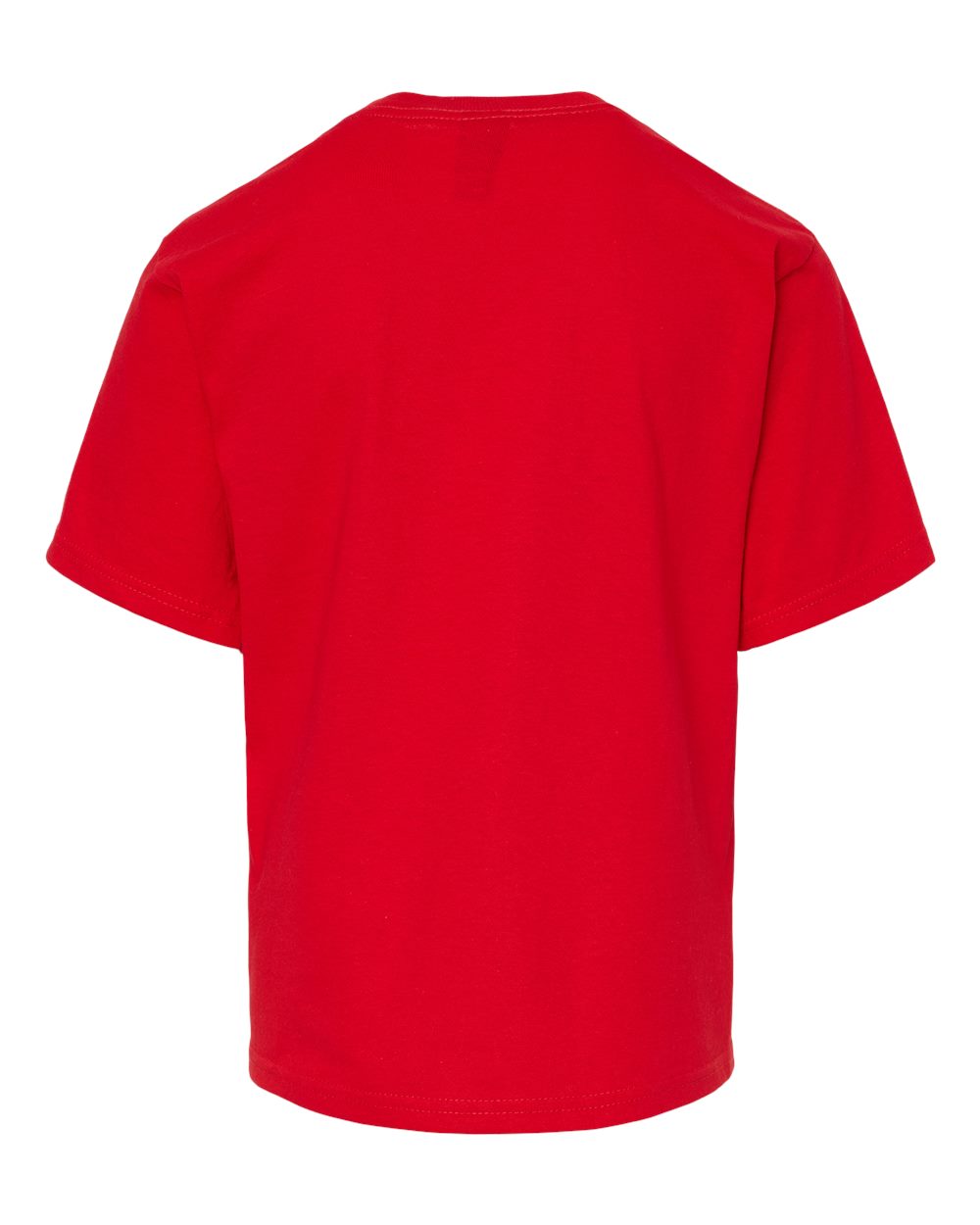 Rear View of Deep Red Youth Gold Soft Touch T-Shirt - 4850