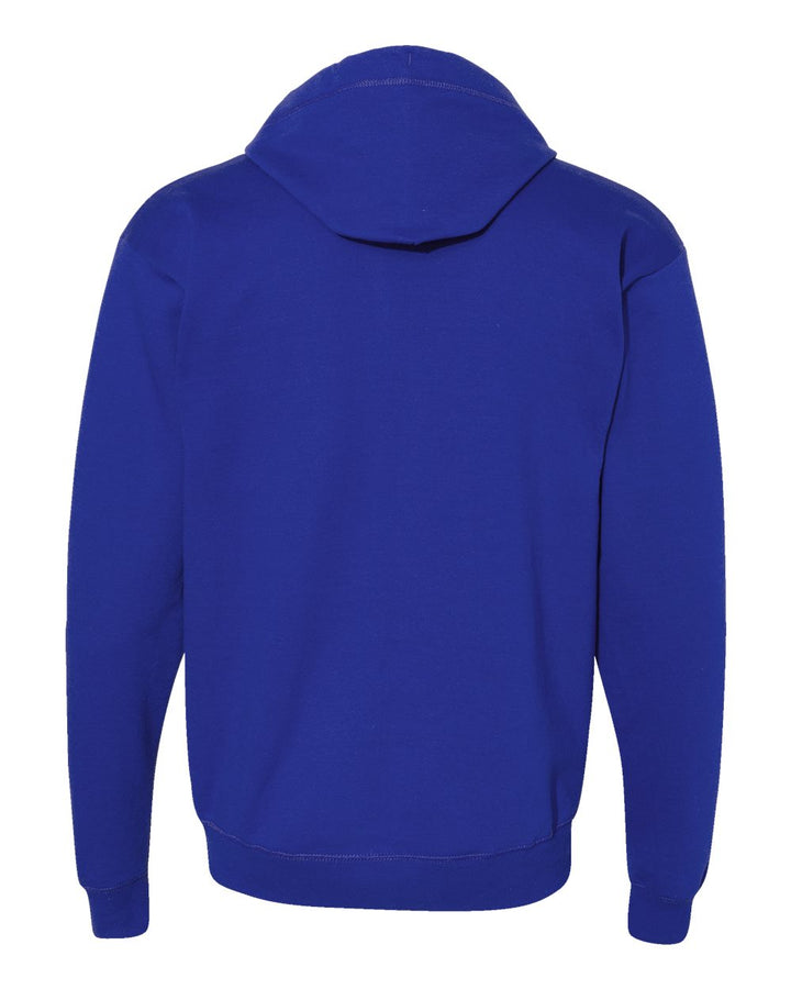 Rear View of Deep Royal Ecosmart® Full-Zip Hooded Sweatshirt - P180
