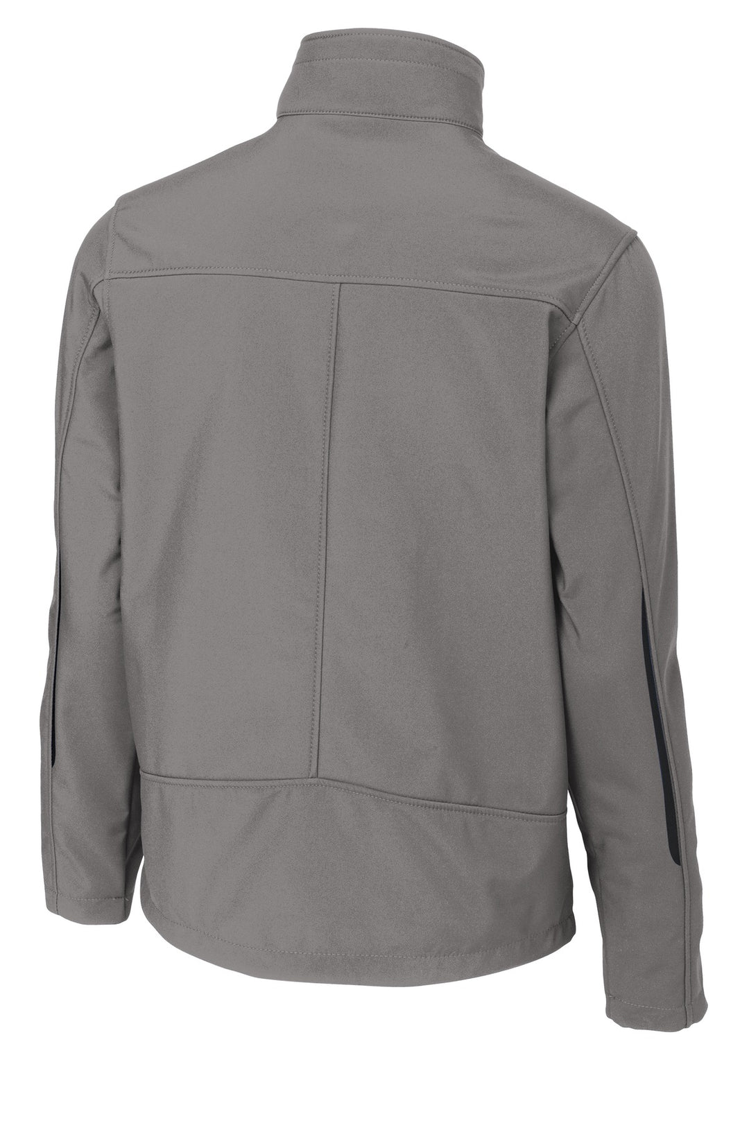 Rear View of Deep Smoke Port Authority Welded Soft Shell Jacket. J324