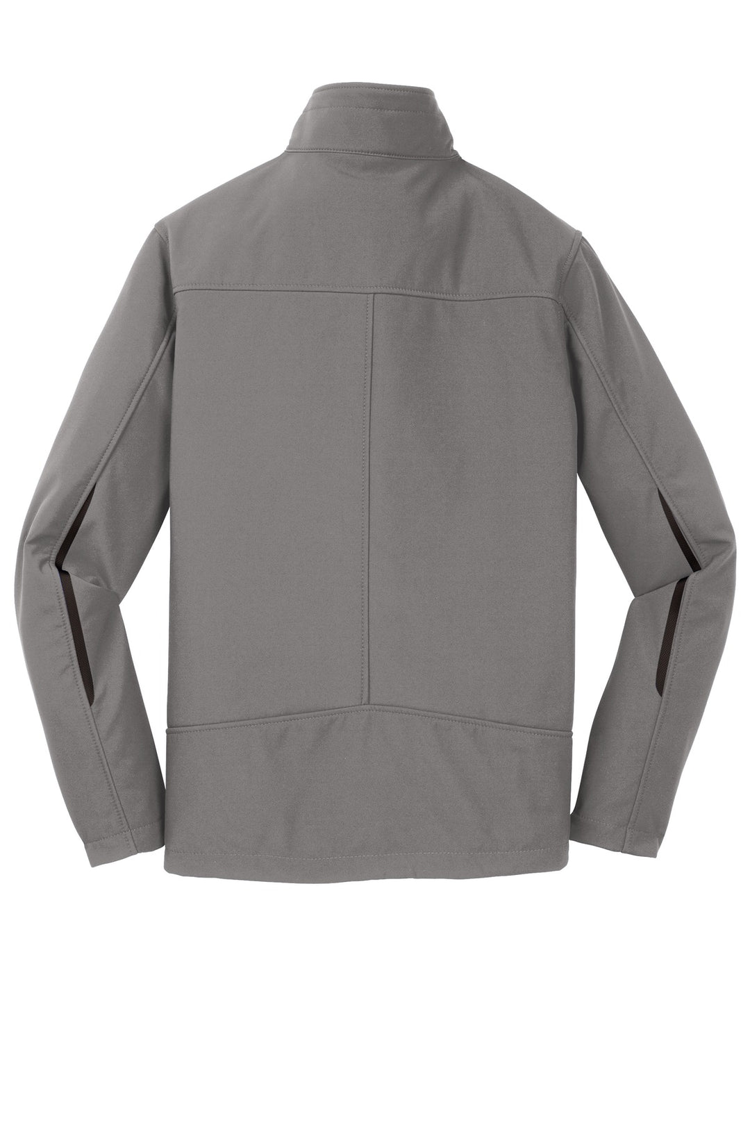 Rear View of Deep Smoke Port Authority Welded Soft Shell Jacket. J324